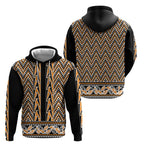 New Zealand Maori Niho Taniwha Zip Hoodie Karaka Mangopare and Puhoro Pattern