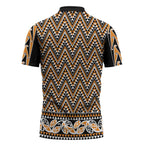 New Zealand Maori Niho Taniwha Zipper Polo Shirt Karaka Mangopare and Puhoro Pattern - Aussie Hoodie