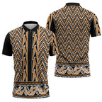 New Zealand Maori Niho Taniwha Zipper Polo Shirt Karaka Mangopare and Puhoro Pattern - Aussie Hoodie