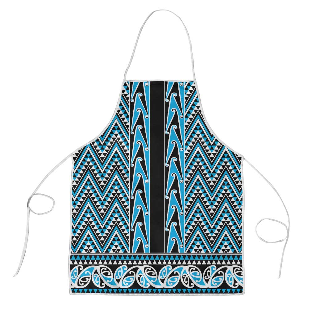 New Zealand Maori Niho Taniwha Apron Kikorangi Mangopare and Puhoro Pattern - Aussie Hoodie