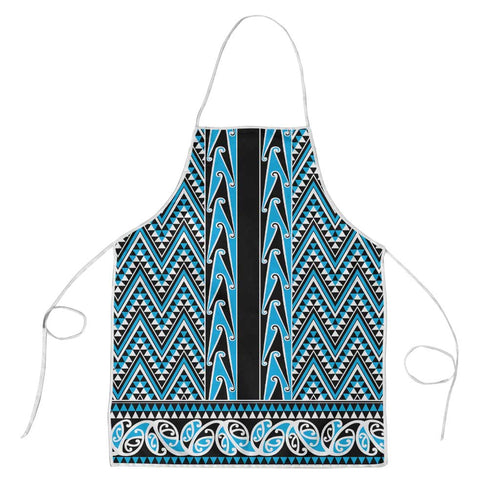 New Zealand Maori Niho Taniwha Apron Kikorangi Mangopare and Puhoro Pattern - Aussie Hoodie