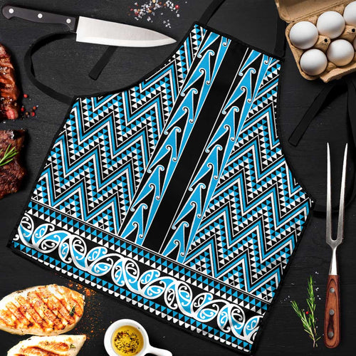 New Zealand Maori Niho Taniwha Apron Kikorangi Mangopare and Puhoro Pattern - Aussie Hoodie