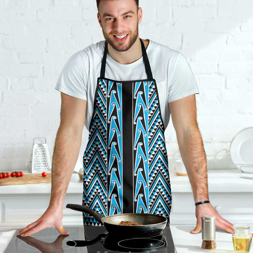 New Zealand Maori Niho Taniwha Apron Kikorangi Mangopare and Puhoro Pattern - Aussie Hoodie