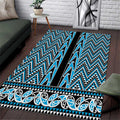New Zealand Maori Niho Taniwha Area Rug Kikorangi Mangopare and Puhoro Pattern