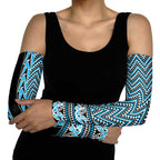 New Zealand Maori Niho Taniwha Arm Sleeves Kikorangi Mangopare and Puhoro Pattern - Aussie Hoodie