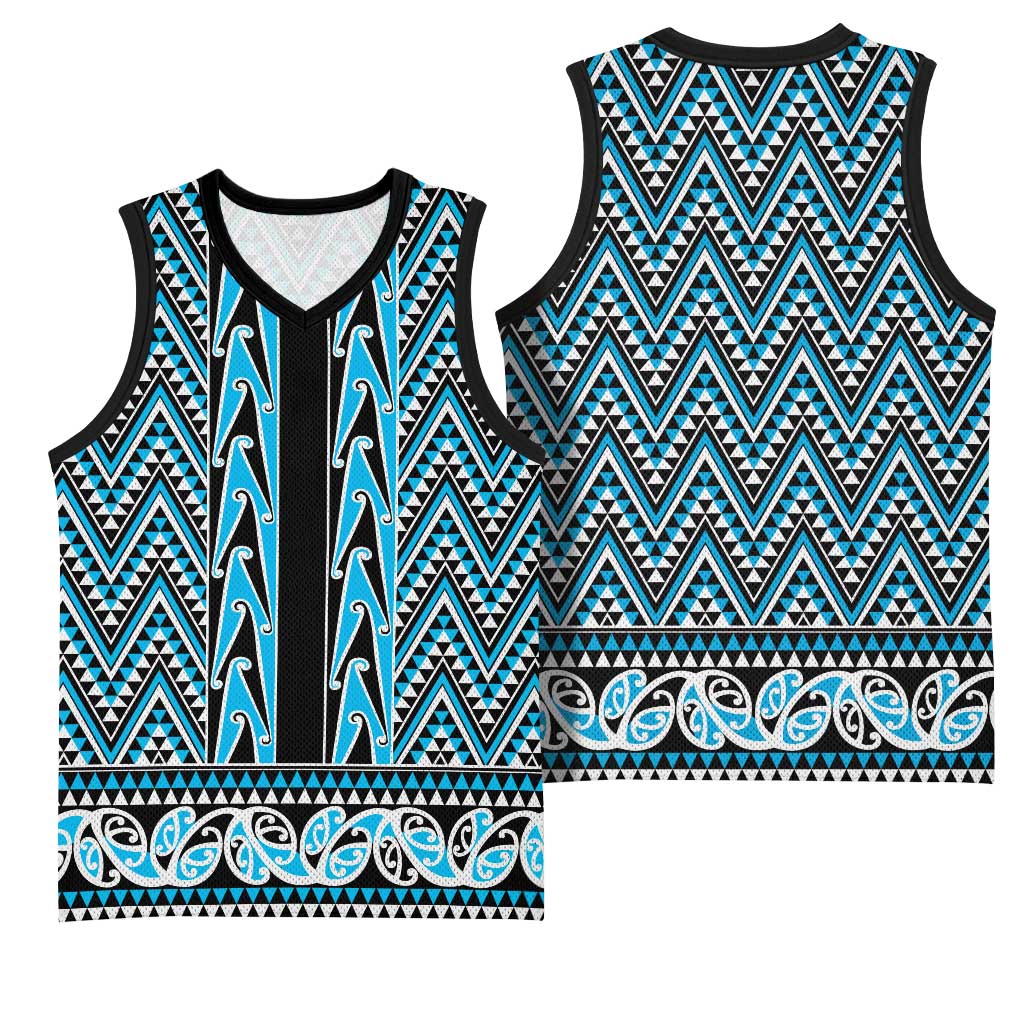 New Zealand Maori Niho Taniwha Basketball Jersey Kikorangi Mangopare and Puhoro Pattern - Aussie Hoodie