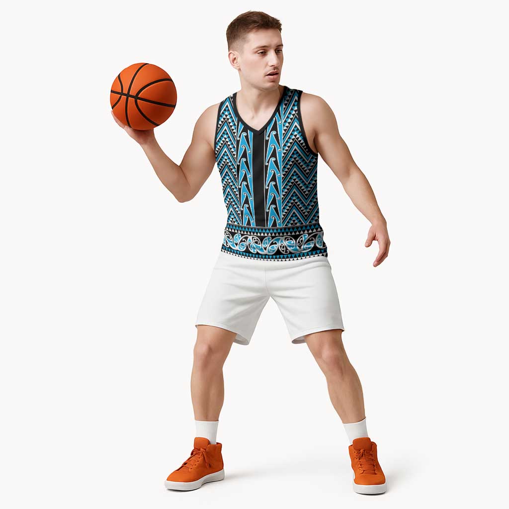 New Zealand Maori Niho Taniwha Basketball Jersey Kikorangi Mangopare and Puhoro Pattern - Aussie Hoodie