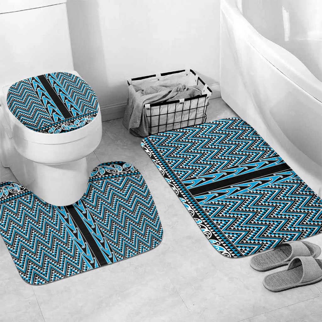 New Zealand Maori Niho Taniwha Bathroom Set Kikorangi Mangopare and Puhoro Pattern - Aussie Hoodie