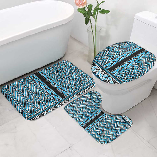 New Zealand Maori Niho Taniwha Bathroom Set Kikorangi Mangopare and Puhoro Pattern - Aussie Hoodie