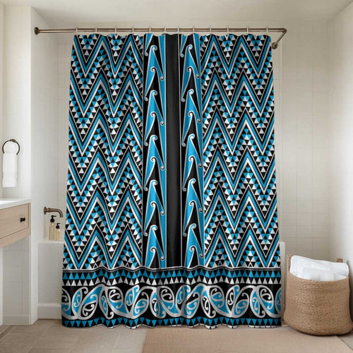 New Zealand Maori Niho Taniwha Bathroom Set Kikorangi Mangopare and Puhoro Pattern - Aussie Hoodie