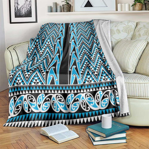 New Zealand Maori Niho Taniwha Blanket Kikorangi Mangopare and Puhoro Pattern