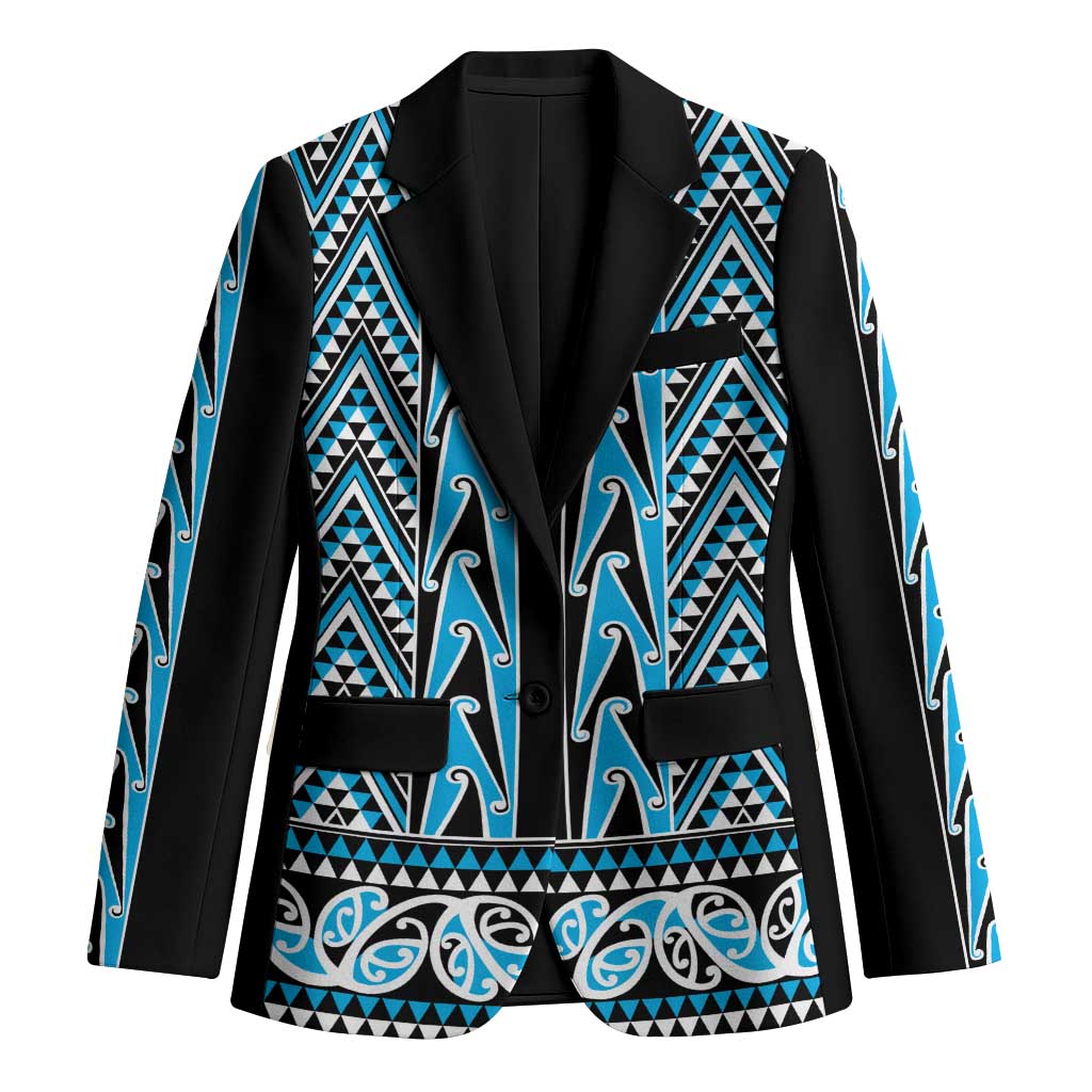 New Zealand Maori Niho Taniwha Blazer Kikorangi Mangopare and Puhoro Pattern - Aussie Hoodie