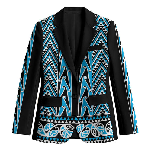 New Zealand Maori Niho Taniwha Blazer Kikorangi Mangopare and Puhoro Pattern - Aussie Hoodie