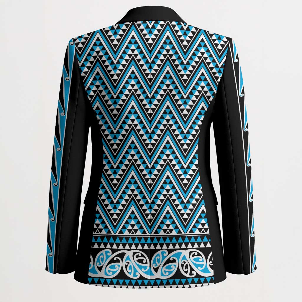 New Zealand Maori Niho Taniwha Blazer Kikorangi Mangopare and Puhoro Pattern - Aussie Hoodie