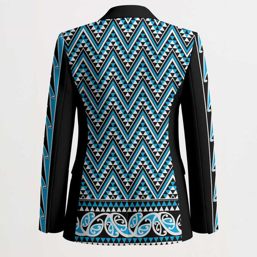 New Zealand Maori Niho Taniwha Blazer Kikorangi Mangopare and Puhoro Pattern - Aussie Hoodie
