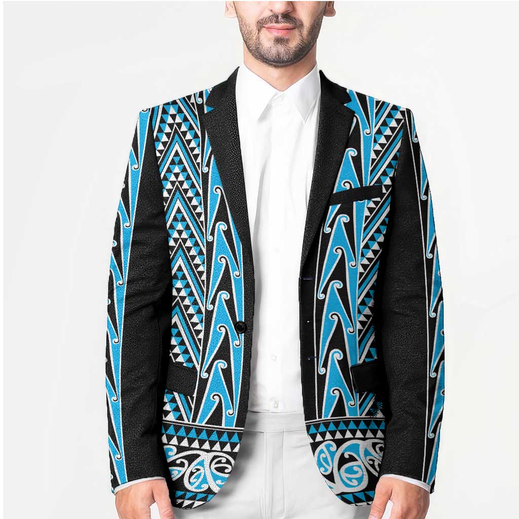 New Zealand Maori Niho Taniwha Blazer Kikorangi Mangopare and Puhoro Pattern - Aussie Hoodie