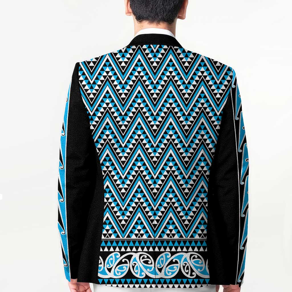 New Zealand Maori Niho Taniwha Blazer Kikorangi Mangopare and Puhoro Pattern - Aussie Hoodie
