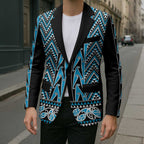 New Zealand Maori Niho Taniwha Blazer Kikorangi Mangopare and Puhoro Pattern - Aussie Hoodie