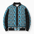 New Zealand Maori Niho Taniwha Bomber Puffer Jacket Kikorangi Mangopare and Puhoro Pattern - Aussie Hoodie