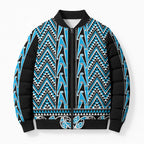 New Zealand Maori Niho Taniwha Bomber Puffer Jacket Kikorangi Mangopare and Puhoro Pattern - Aussie Hoodie