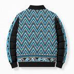 New Zealand Maori Niho Taniwha Bomber Puffer Jacket Kikorangi Mangopare and Puhoro Pattern - Aussie Hoodie