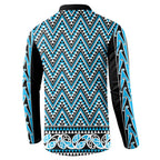 New Zealand Maori Niho Taniwha Button Sweatshirt Kikorangi Mangopare and Puhoro Pattern