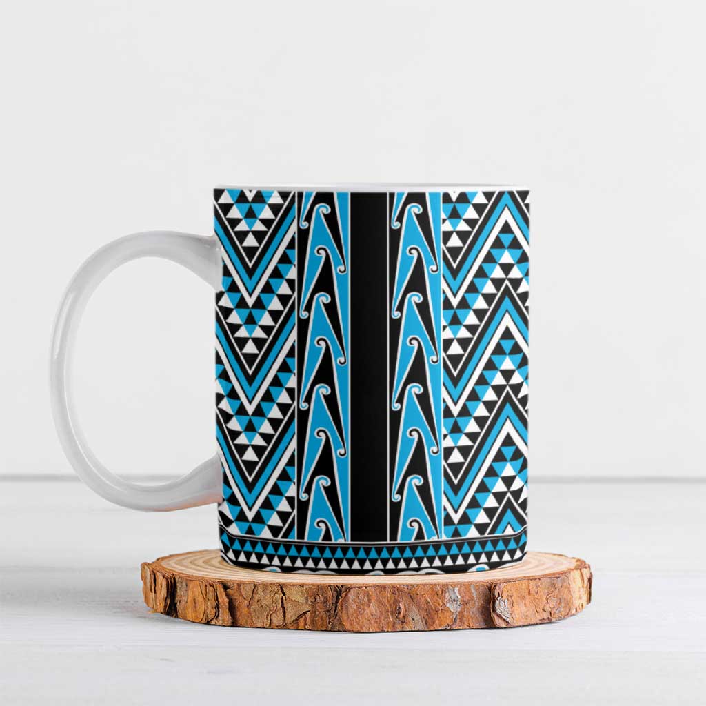 New Zealand Maori Niho Taniwha Ceramic Mug Kikorangi Mangopare and Puhoro Pattern - Aussie Hoodie