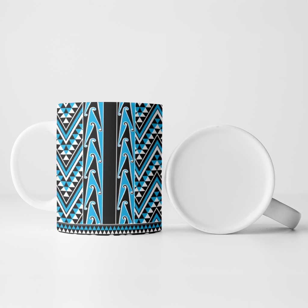 New Zealand Maori Niho Taniwha Ceramic Mug Kikorangi Mangopare and Puhoro Pattern - Aussie Hoodie