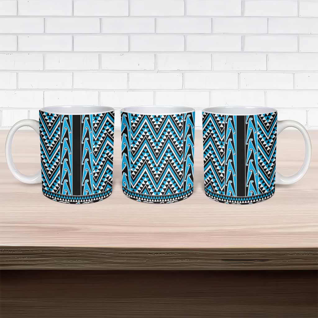 New Zealand Maori Niho Taniwha Ceramic Mug Kikorangi Mangopare and Puhoro Pattern - Aussie Hoodie