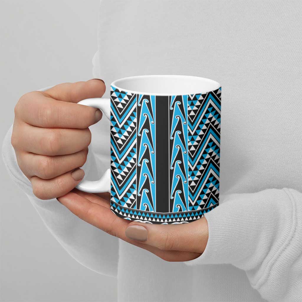New Zealand Maori Niho Taniwha Ceramic Mug Kikorangi Mangopare and Puhoro Pattern - Aussie Hoodie
