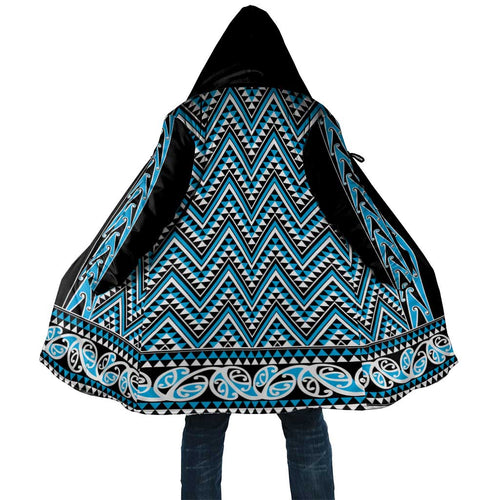 New Zealand Maori Niho Taniwha Cloak Kikorangi Mangopare and Puhoro Pattern - Aussie Hoodie
