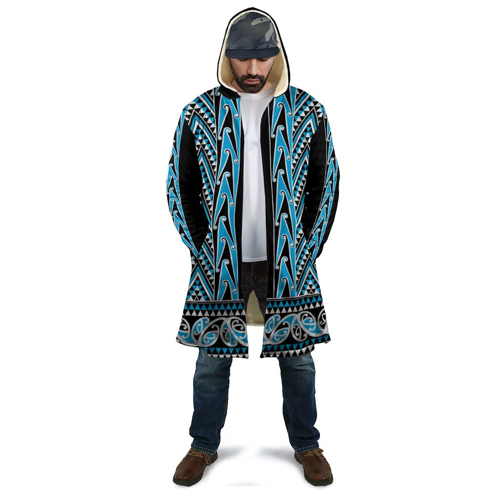 New Zealand Maori Niho Taniwha Cloak Kikorangi Mangopare and Puhoro Pattern - Aussie Hoodie