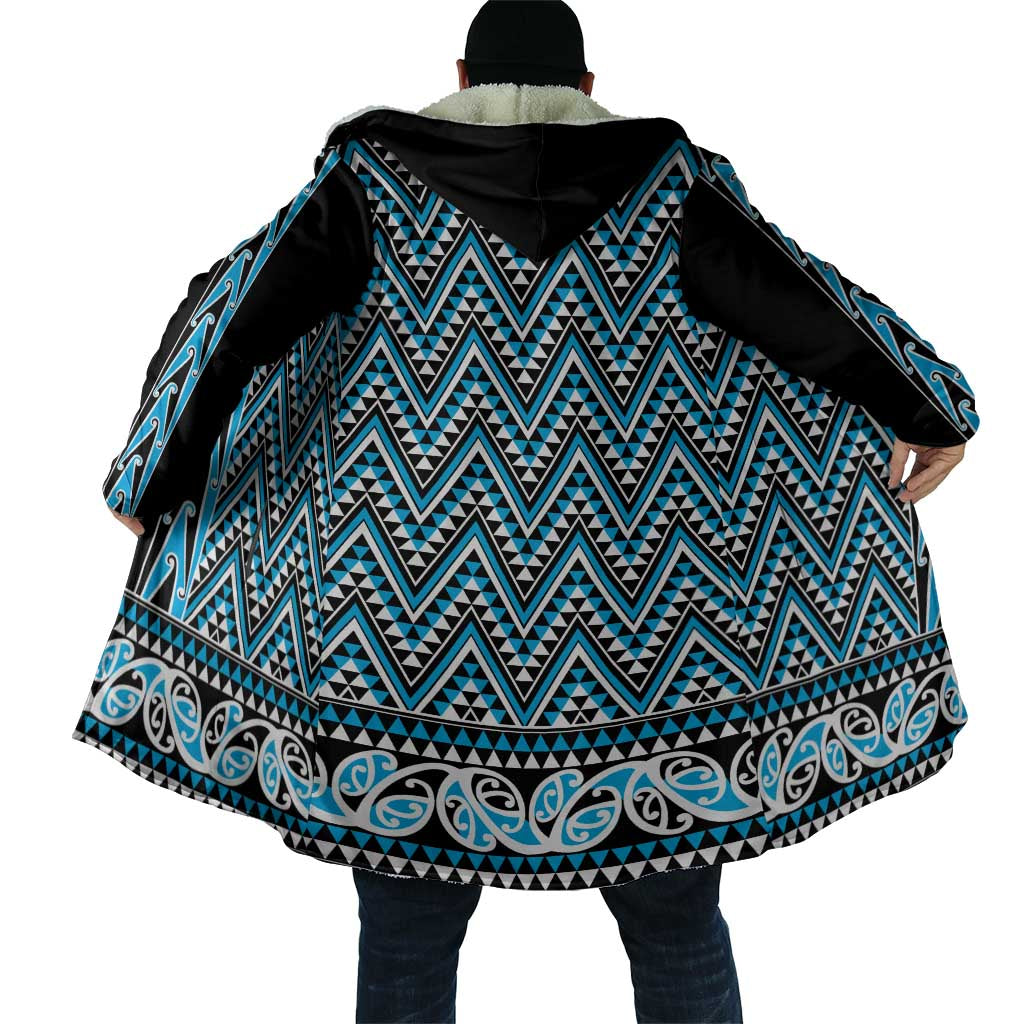 New Zealand Maori Niho Taniwha Cloak Kikorangi Mangopare and Puhoro Pattern - Aussie Hoodie