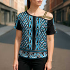 New Zealand Maori Niho Taniwha Cross Shoulder Shirt Kikorangi Mangopare and Puhoro Pattern - Aussie Hoodie