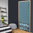 New Zealand Maori Niho Taniwha Door Cover Kikorangi Mangopare and Puhoro Pattern - Aussie Hoodie