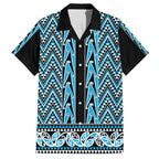 New Zealand Maori Niho Taniwha Family Matching Long Sleeve Bodycon Dress and Hawaiian Shirt Kikorangi Mangopare and Puhoro Pattern