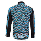 New Zealand Maori Niho Taniwha Family Matching Off The Shoulder Long Sleeve Dress and Hawaiian Shirt Kikorangi Mangopare and Puhoro Pattern