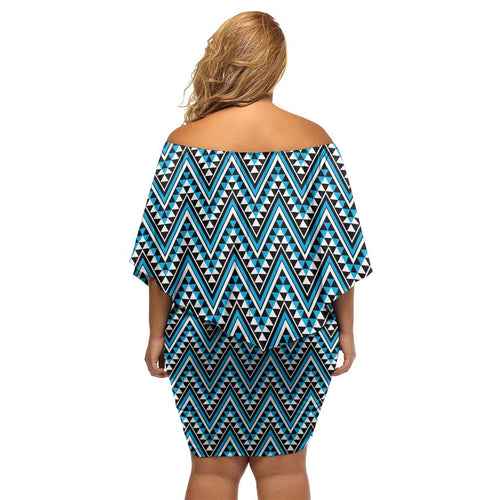 New Zealand Maori Niho Taniwha Family Matching Off Shoulder Short Dress and Hawaiian Shirt Kikorangi Mangopare and Puhoro Pattern