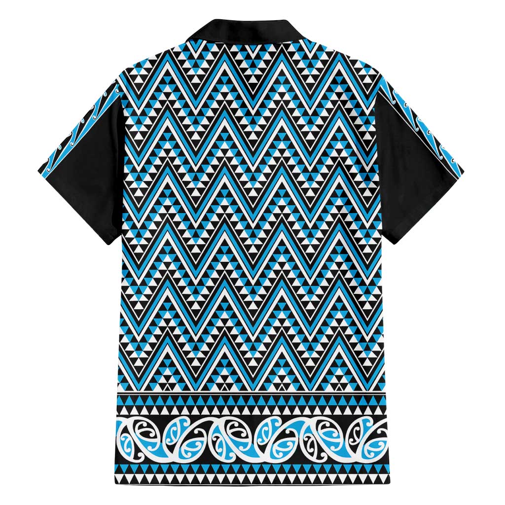 New Zealand Maori Niho Taniwha Family Matching Puletasi and Hawaiian Shirt Kikorangi Mangopare and Puhoro Pattern