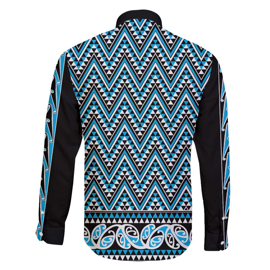 New Zealand Maori Niho Taniwha Family Matching Puletasi and Hawaiian Shirt Kikorangi Mangopare and Puhoro Pattern
