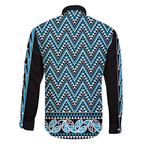 New Zealand Maori Niho Taniwha Family Matching Short Sleeve Bodycon Dress and Hawaiian Shirt Kikorangi Mangopare and Puhoro Pattern