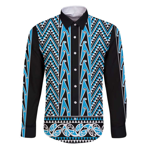 New Zealand Maori Niho Taniwha Family Matching Tank Maxi Dress and Hawaiian Shirt Kikorangi Mangopare and Puhoro Pattern