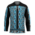 New Zealand Maori Niho Taniwha Hockey Jersey Kikorangi Mangopare and Puhoro Pattern - Aussie Hoodie