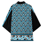 New Zealand Maori Niho Taniwha Kimono Kikorangi Mangopare and Puhoro Pattern - Aussie Hoodie