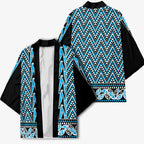 New Zealand Maori Niho Taniwha Kimono Kikorangi Mangopare and Puhoro Pattern - Aussie Hoodie