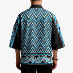 New Zealand Maori Niho Taniwha Kimono Kikorangi Mangopare and Puhoro Pattern - Aussie Hoodie