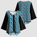 New Zealand Maori Niho Taniwha Kimono Sleeve Blouse Kikorangi Mangopare and Puhoro Pattern - Aussie Hoodie