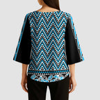 New Zealand Maori Niho Taniwha Kimono Sleeve Blouse Kikorangi Mangopare and Puhoro Pattern - Aussie Hoodie