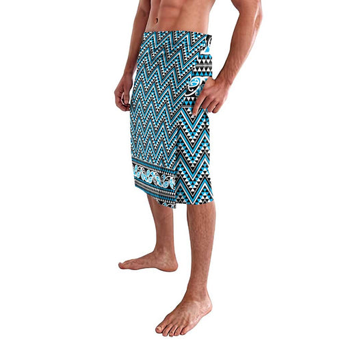 New Zealand Maori Niho Taniwha Lavalava Kikorangi Mangopare and Puhoro Pattern