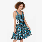 New Zealand Maori Niho Taniwha Midi Dress Kikorangi Mangopare and Puhoro Pattern - Aussie Hoodie